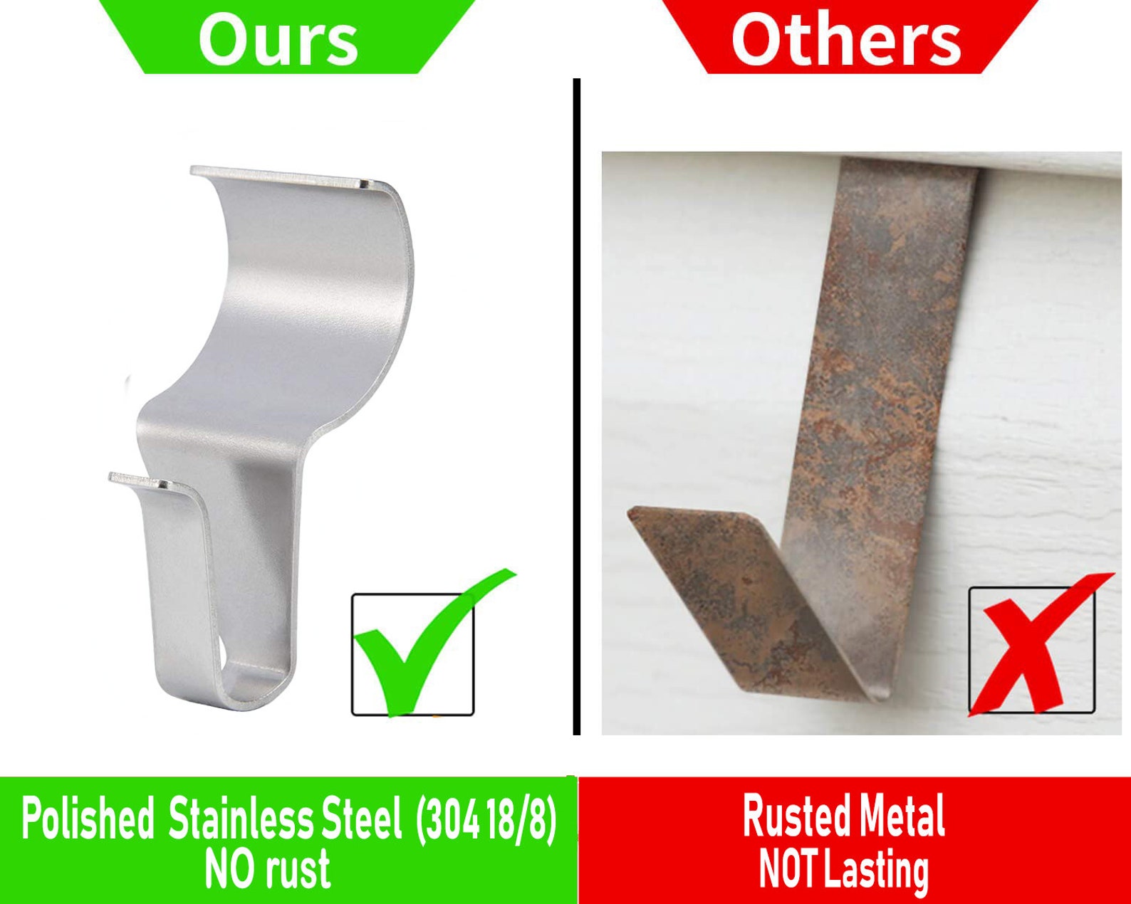 Eatelle Nohole Needed Vinyl Siding Hooks, Heavy Duty Stainless Steel