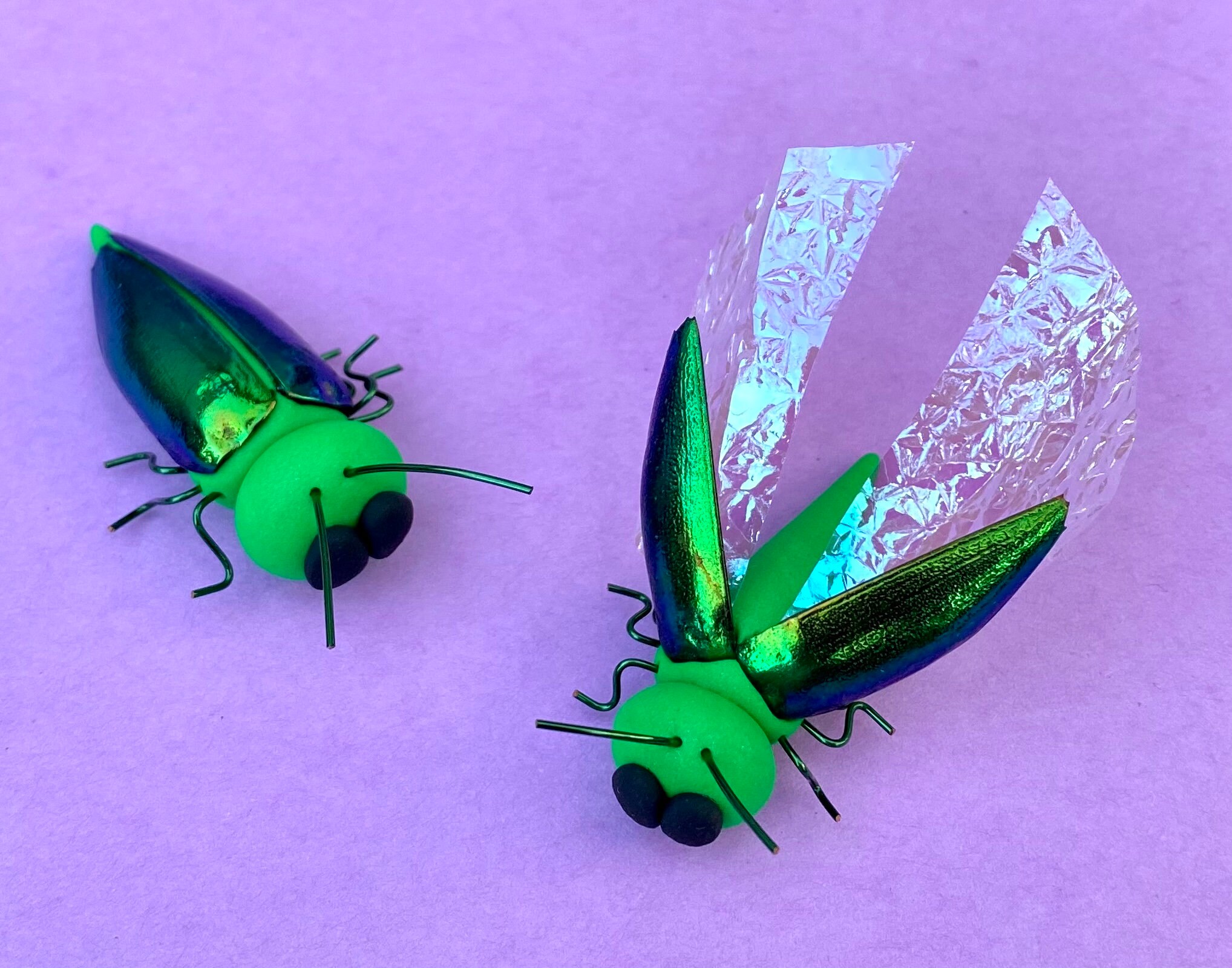 Cute Iridescent Blue Green Jewel Beetle Figurine Etsy