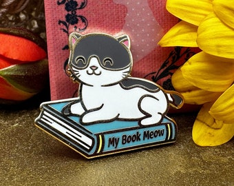 My Book Meow Cat Pin
