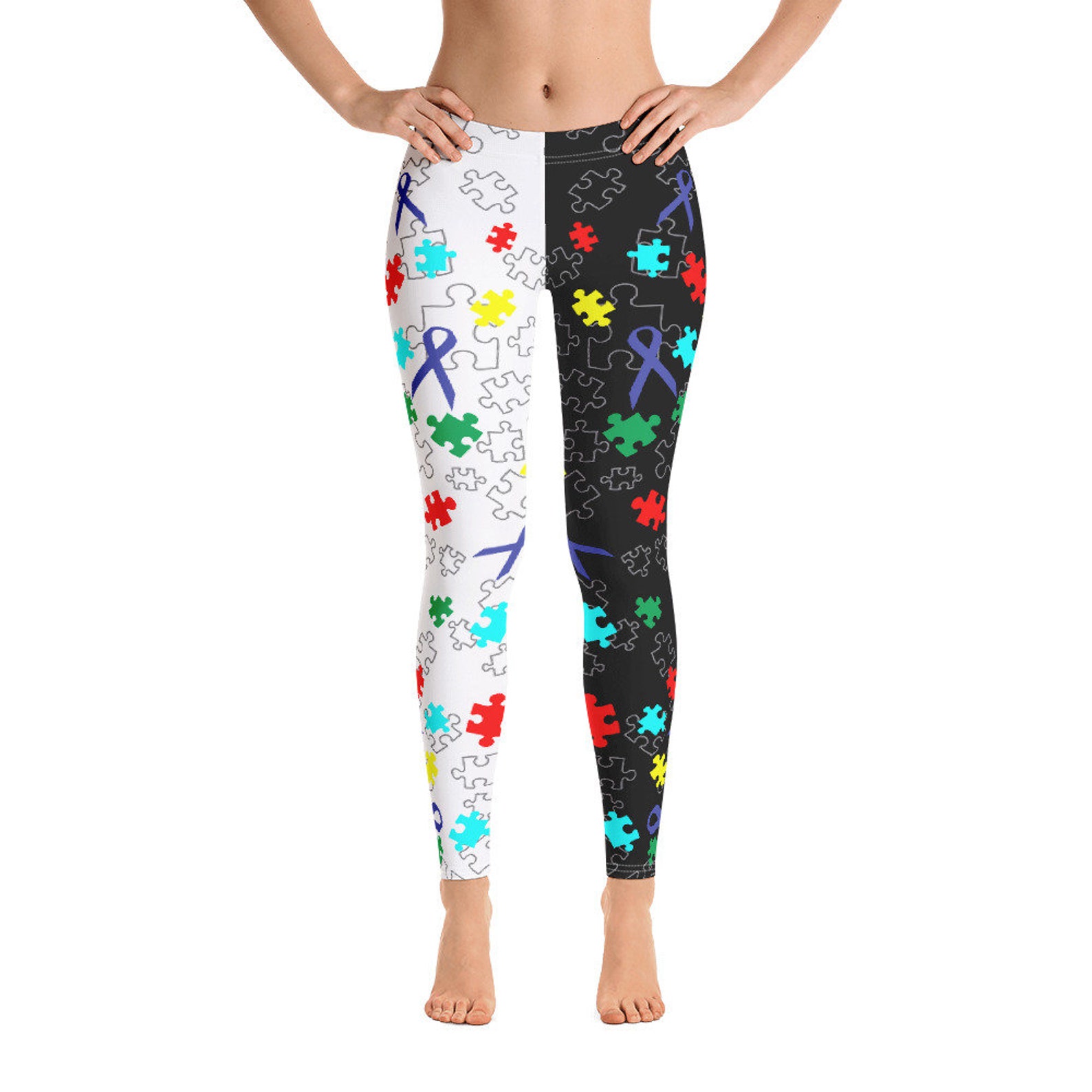Autism Awareness Puzzle Piece Yoga Pants Autism Symbol Etsy