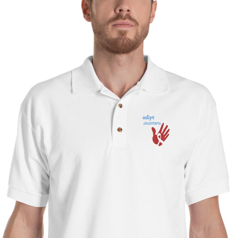 Autism Awareness Shirt Men/'s Embroidered Polo Shirt Autism Dad Shirt Autism Mom Special Needs Mom Men/'s Autism Gift Autism Polo Shirt