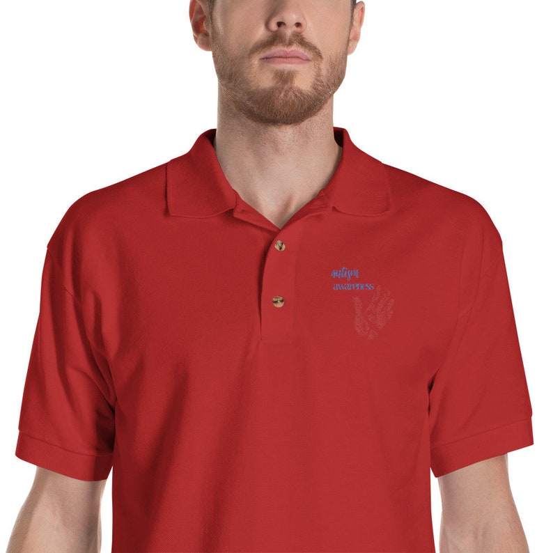 Autism Awareness Shirt Men/'s Embroidered Polo Shirt Autism Dad Shirt Autism Mom Special Needs Mom Men/'s Autism Gift Autism Polo Shirt