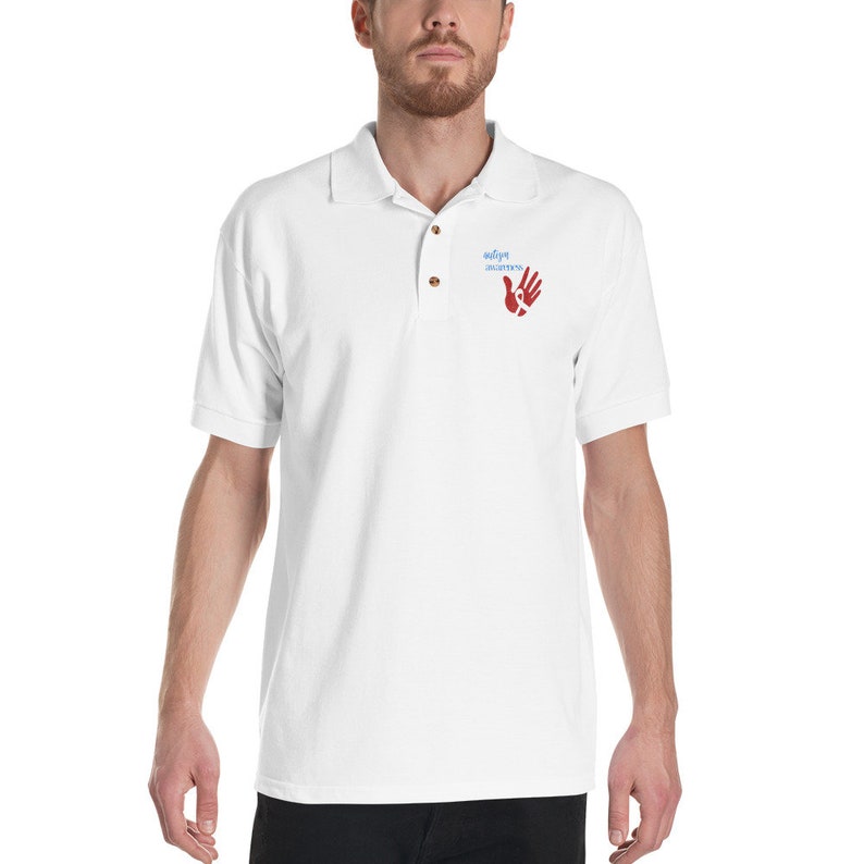 Autism Awareness Shirt Men/'s Embroidered Polo Shirt Autism Dad Shirt Autism Mom Special Needs Mom Men/'s Autism Gift Autism Polo Shirt