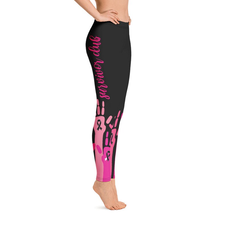 Breast Cancer Survivor Yoga Pants Pink Ribbon Awareness Etsy