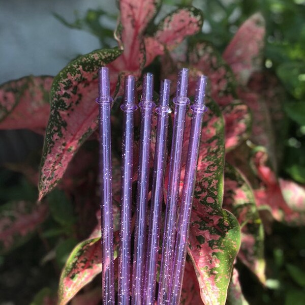 Light Purple Skinny Tumbler Replacement Straws| Glitter Straws Replacement Straws| Straws| Skinny Straws| Reusable Straws | Colored Straws|