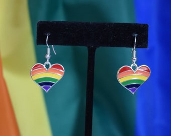 Rainbow Heart Earrings