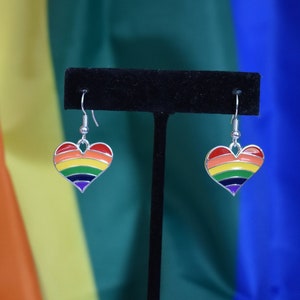 Rainbow Heart Earrings