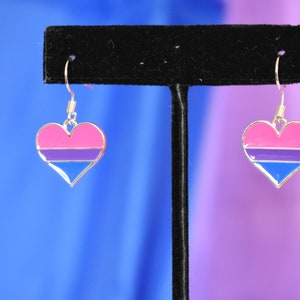 Bisexual Pride Heart Earrings image 1