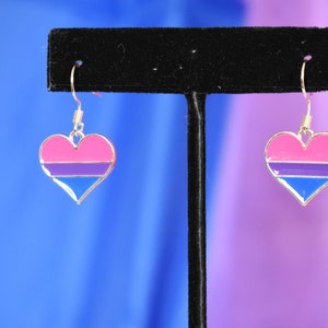 Bisexual Pride Heart Earrings