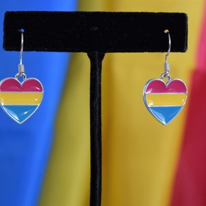 Pansexual Pride Heart Earrings