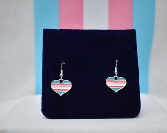 Transgender Pride Heart OR Triangle Earrings