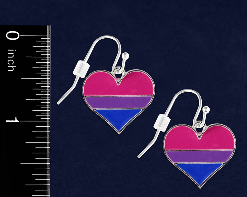 Bisexual Pride Heart Earrings image 3