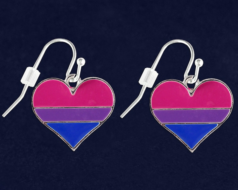 Bisexual Pride Heart Earrings image 2