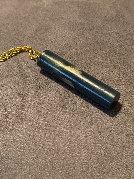 One of a Kind Resin Blue, White , Gold and Grey Swirl Unique Necklace with Gold Chain