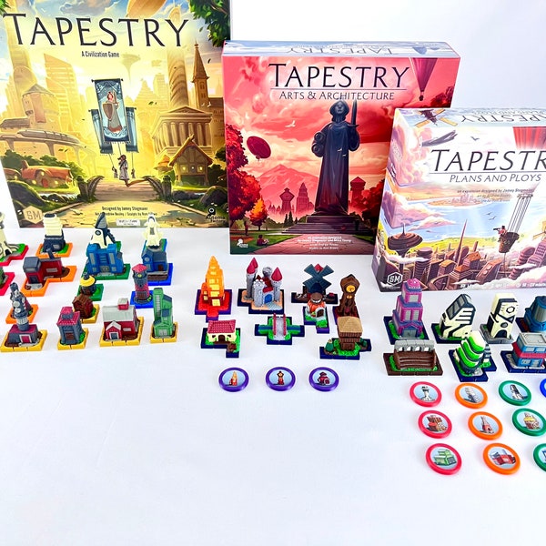 Tapestry Board Game - STL files for Dexlue Snap-On Landmark Bases, includes both expansions!