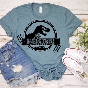 Jurassic park / Raising Twins / Mom shirt / Jurassic / Jurassic World / Trex / Twin mom / Dad Shirt / Twin shirt