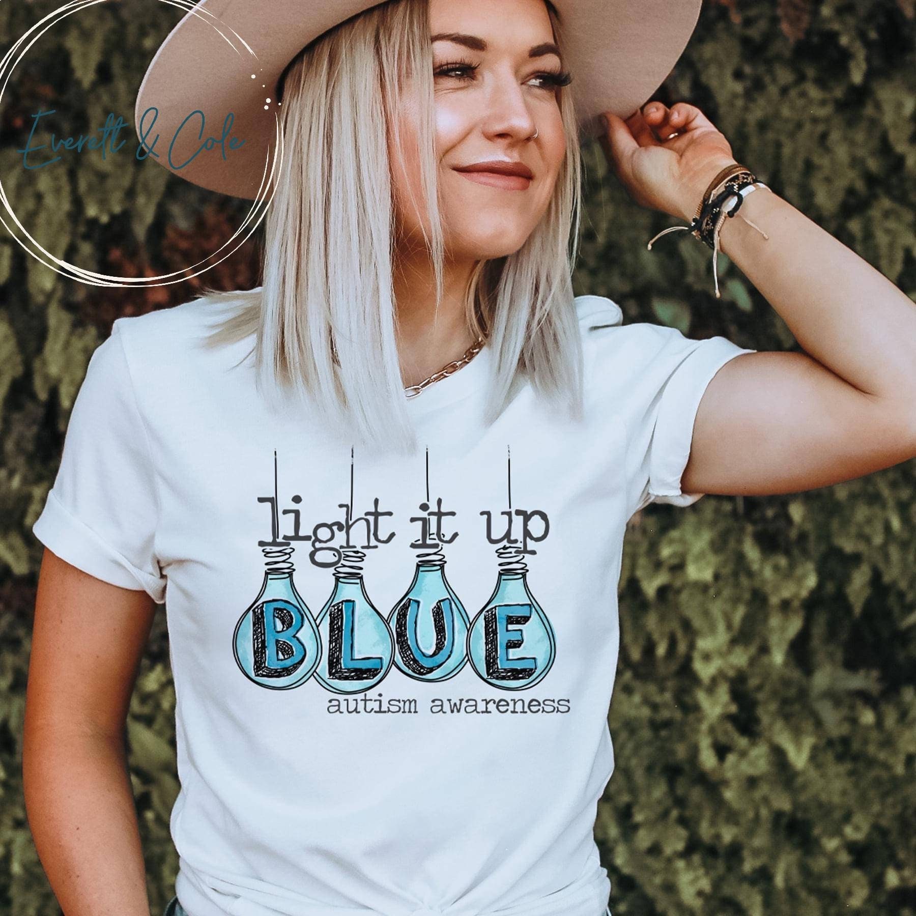 light it up blue autism shirts