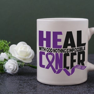 He Can Heal Cancer | Pancreatic Cancer Awareness | Personalized Coffee Mug