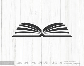 Open book, book svg, Open book Cricut Svg ,Open book Graphic, Education, AI, eps, pdf, dxf, png, jpg, SVGs, Cricut Cut File, Silhouette File