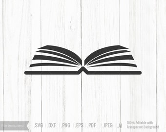 Open book, book svg, Open book Cricut Svg ,Open book Graphic, Education, AI, eps, pdf, dxf, png, jpg, SVGs, Cricut Cut File, Silhouette File