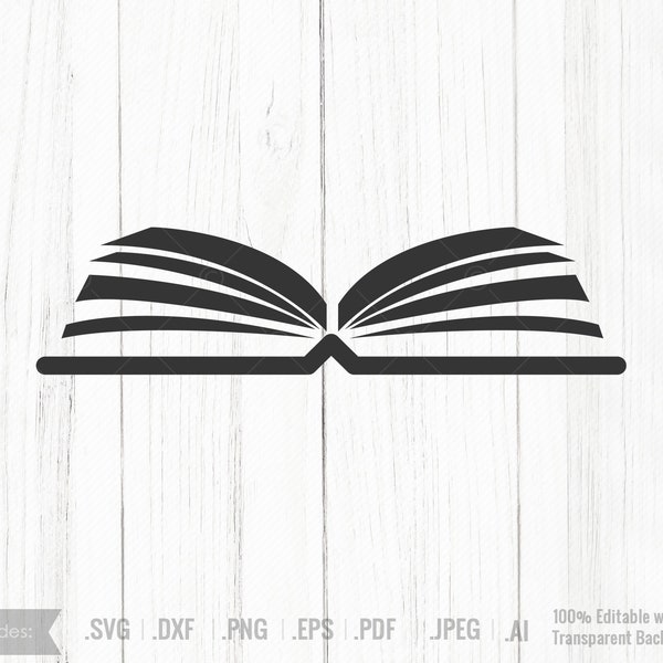 Open boek, boek svg, Open boek Cricut Svg, Open boek Graphic, Onderwijs, AI, eps, pdf, dxf, png, jpg, SVGs, Cricut Cut File, Silhouette File