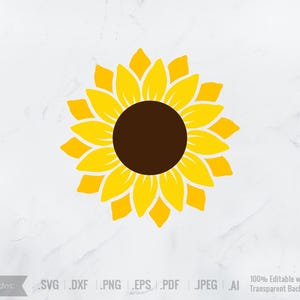 Girasol, Girasol SVG, Girasol, Flor dorada, Vector, Clipart de girasol, girasol amarillo, SVG, Gráficos, EPS, Archivo de corte, PNG, DXF