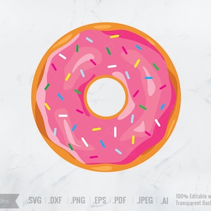 Donut , Donut SVG , Doughnut svg, Doughnut, Vector, Donut Clipart, Pink Donut, svg, Graphics, EPS, Cutting file, png, Donut with Sprinkles