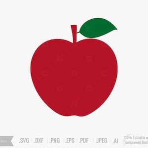 Apple SVG, Apple, Svg, Jpg, Eps, Pdf, Png, Dxf, Ai, Vector Apple, Apple Cricut Cut File, Colorful Apple, Apple With Leaf, Fruit, Digital