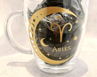 Star Sign, Zodiac glass mug cup