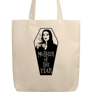 Morticia Addams Mother of the year tote bag