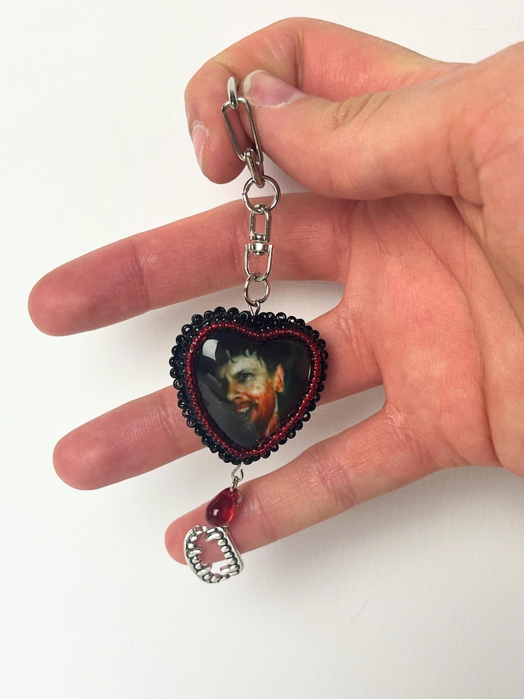 Sinners Remmick Beaded Heart Keychain - Etsy