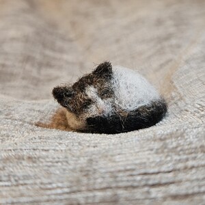 Needle Felted Sleeping Cat Ornament, Custom Wool Pet Replica image 12