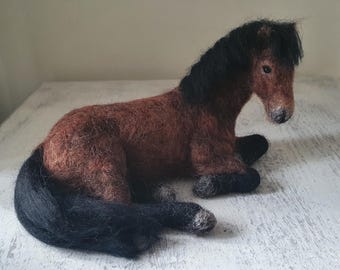 Made to order needle felted horses and donkeys, custom made animal ornaments