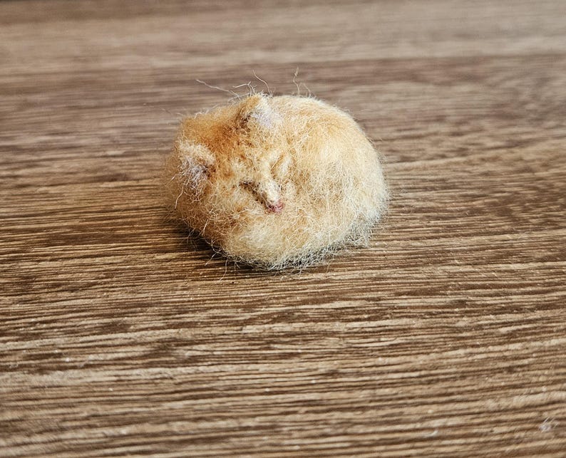 Needle Felted Sleeping Cat Ornament, Custom Wool Pet Replica image 13