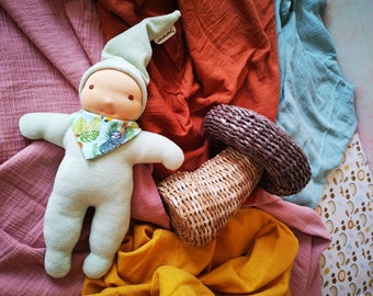 Baby's first Waldorf doll, Gender neutral doll, Natural baby doll, First birthday doll , Organic rag toy, Bedtime doll, Gift for Easter