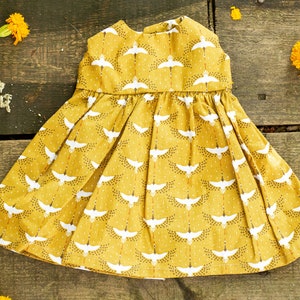 Waldorf doll clothes, Girl doll dress, Retro style doll clothes, Autumm flower dress for doll, Miniland doll dress, Cotton doll outfit