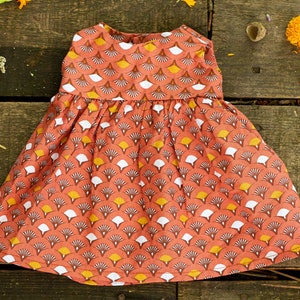 Waldorf doll clothes, Girl doll dress, Retro style doll clothes, Autumm flower dress for doll, Miniland doll dress, Cotton doll outfit