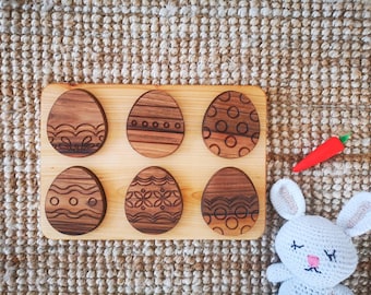 Houten paasei puzzel, Paascadeau voor peuter, paasmandvullers, Houten educatief speelgoed, Montessori materialen, Milieuvriendelijk speelgoed