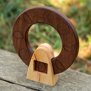 Wooden Moon Phases Chart, Wooden Moon Phase Wheel, Learning Wheel ...