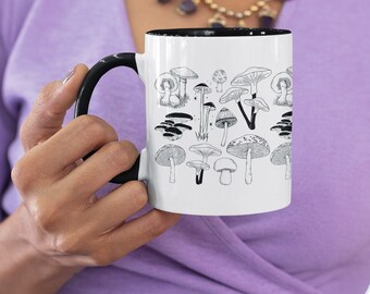Caneca de Cogumelo, Caneca Estética, Caneca Cottagecore, Caneca Natureza, Caneca Bonita, Caneca de Café de Cogumelo, Caneca Gótica, Caneca de 325 ml