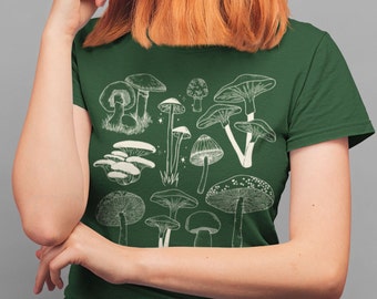 Ropa Weirdcore, camiseta de hongos, camiseta cottagecore, camiseta goblincore, ropa alternativa, Fairy Core, hongos mágicos