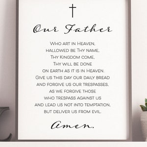 Our Father Prayer | Our Father Prayer Printable | Gift | Digital File | Gift Printable | INSTANT DOWNLOAD