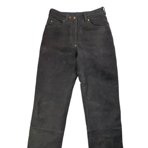 Motorcycle Hein Gericke Echt Leder Suede Leather Pants Black Rider US 26 X 30