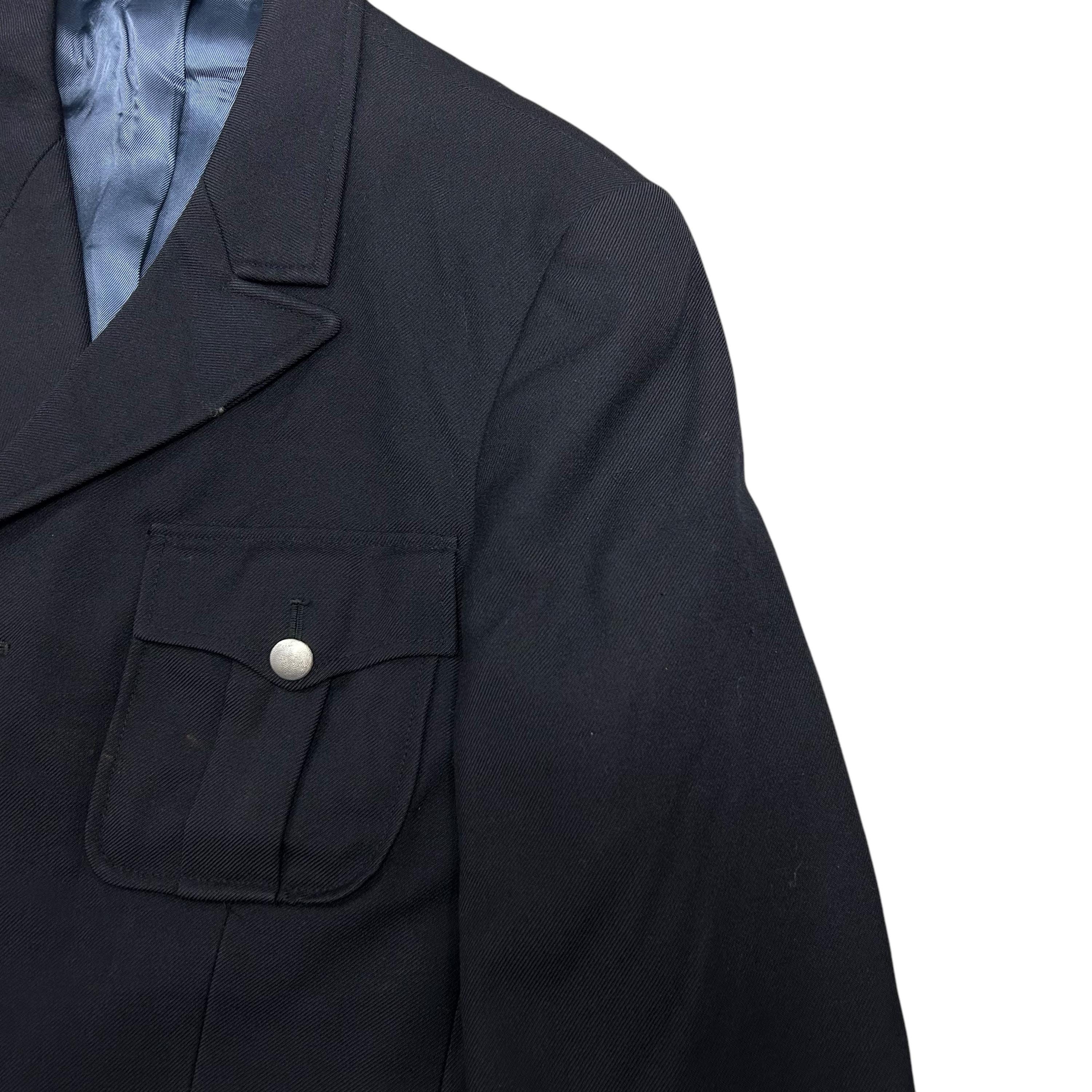1970s Vintage German Blue Wool Blazer Jacket Men's 42
