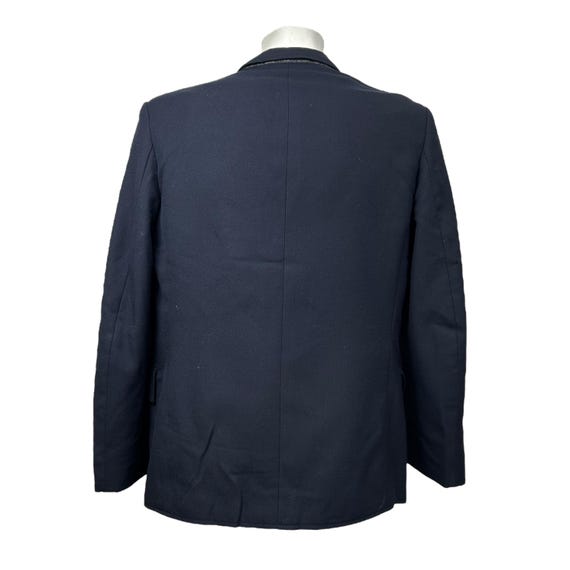 1970s Vintage German Blue Wool Blazer Jacket Men's 42