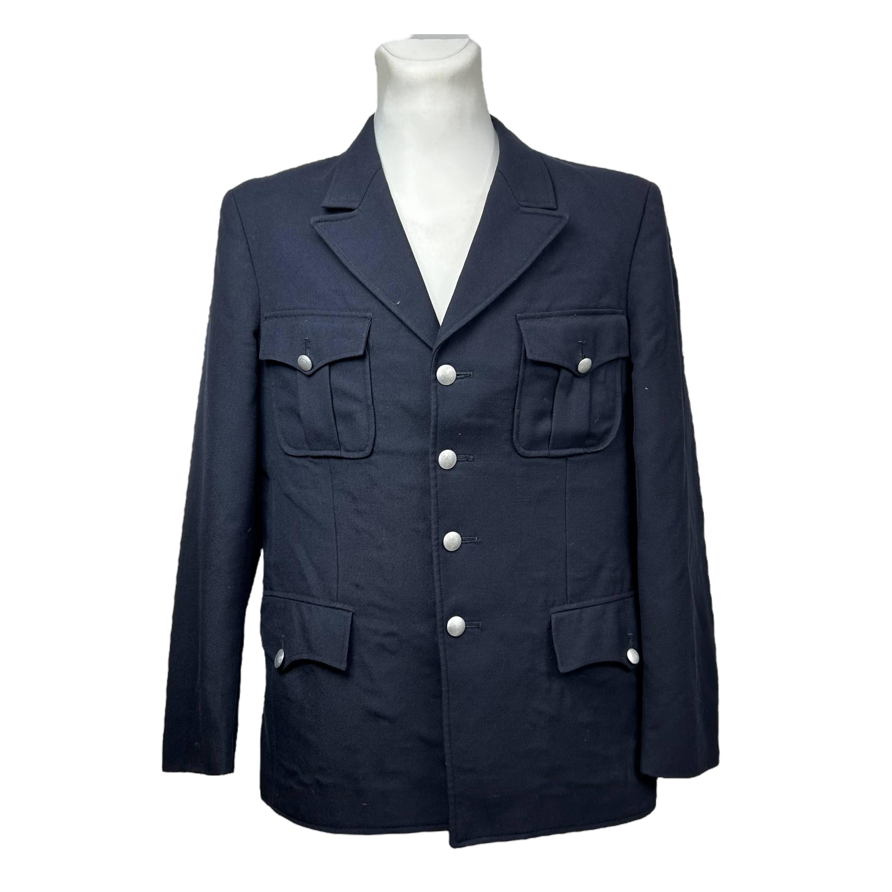 1970s Vintage German Blue Wool Blazer Jacket Men's 42