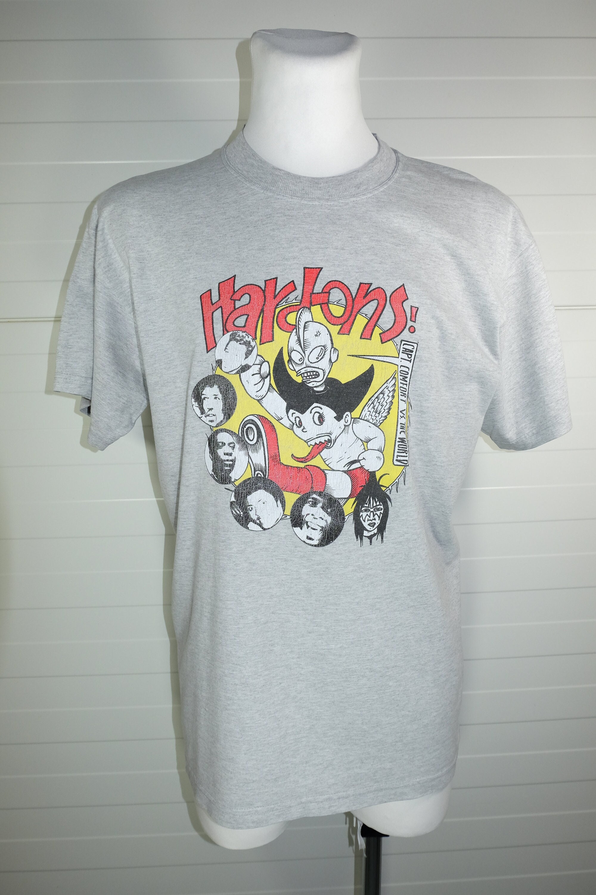 Vintage 90s Hard-ons Punk Rock Band Gray T-shirt Size L Capt 