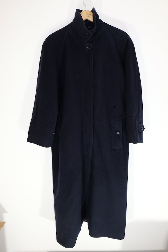 Burberry Wool Heavy Coat Belted Navy