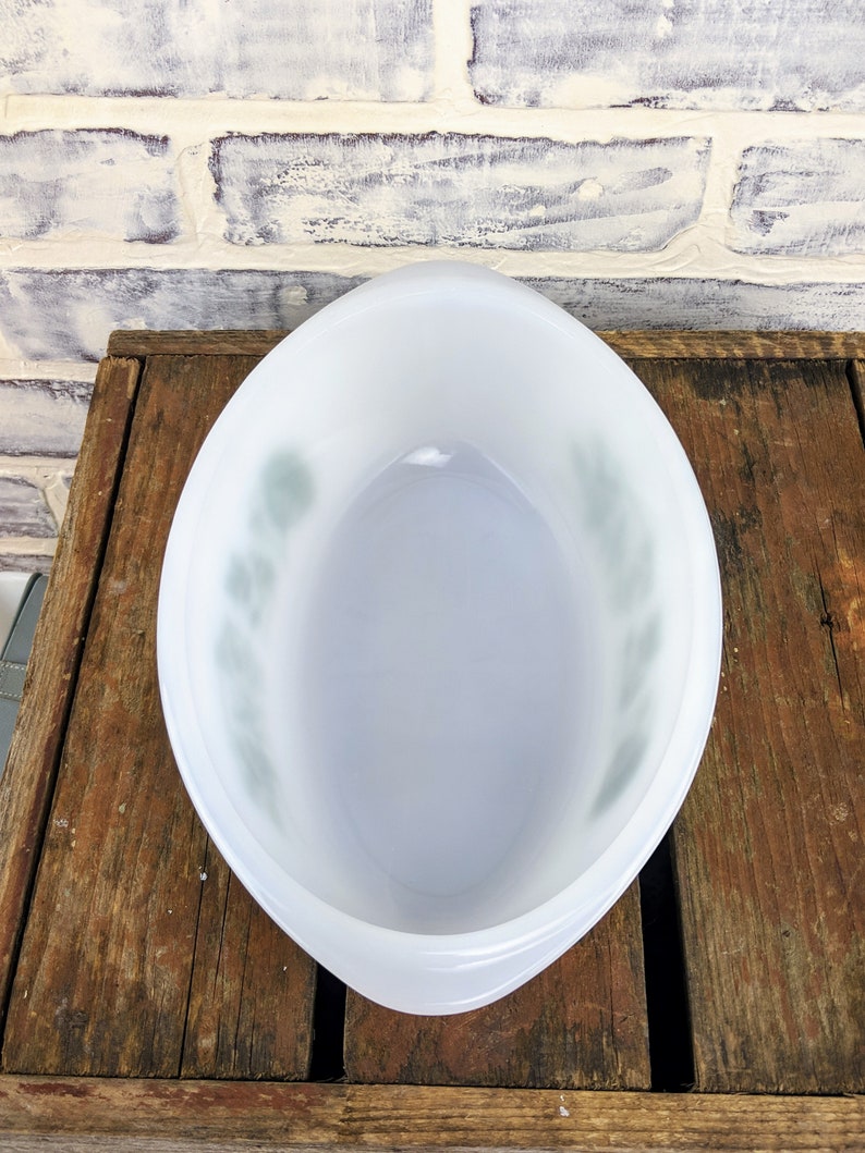 Vintage Glasbake Garden Herb Casserole Dish With Lid