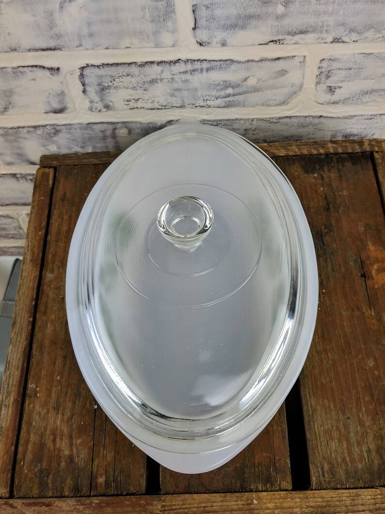 Vintage Glasbake Garden Herb Casserole Dish With Lid